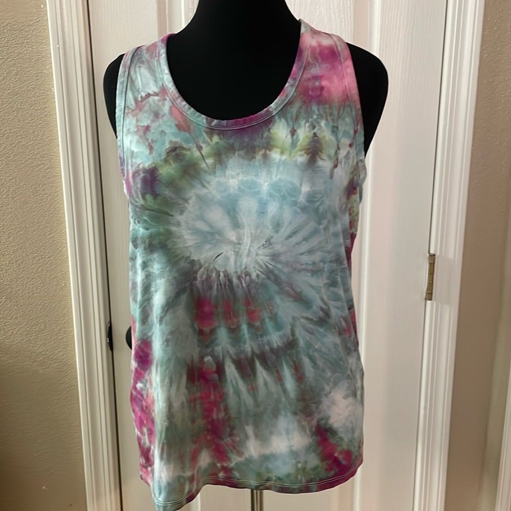 Handmade New Tie Dye Ice Dye Womens Racerback Viscose Tank Size XL Daily Ritual